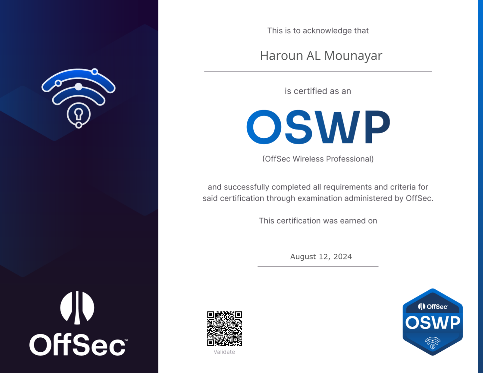 Offensive Security Wireless Professional (OSWP)